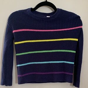 The Children's Place Navy Sweater with Colorful Stripes
